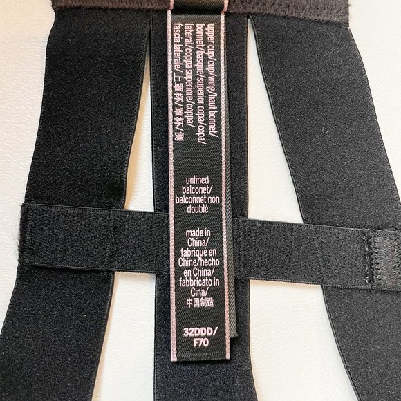 NWOT Victoria's Secret Bra 32DDD Unlined Balconet Strappy Banded Black - Picture 7 of 8